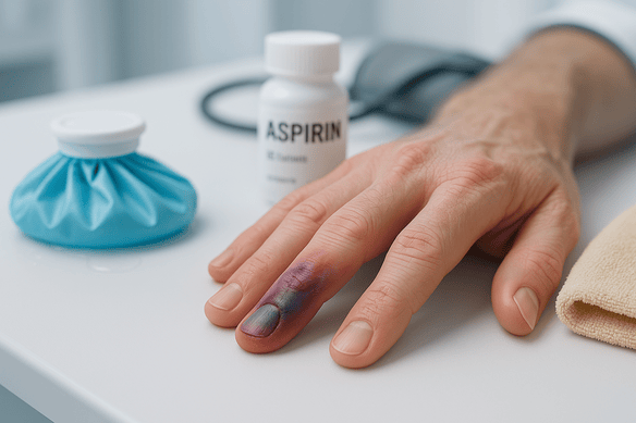 Blood clotting in finger- blood clots in finger