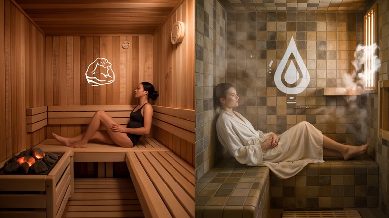 Sauna vs. Steam Room, saunas vs steam room, steam room vs sauna, difference between sauna and steam room, steam rooms benefits, saunas or steam rooms