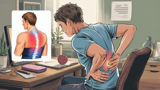 mid back pain, middle back pain, mid back ache, pain in middle of back